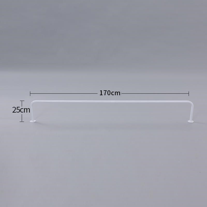 u形晾衣杆阳台飘窗室内不锈钢固定式晒晾衣架杆顶装侧墙挂衣杆架