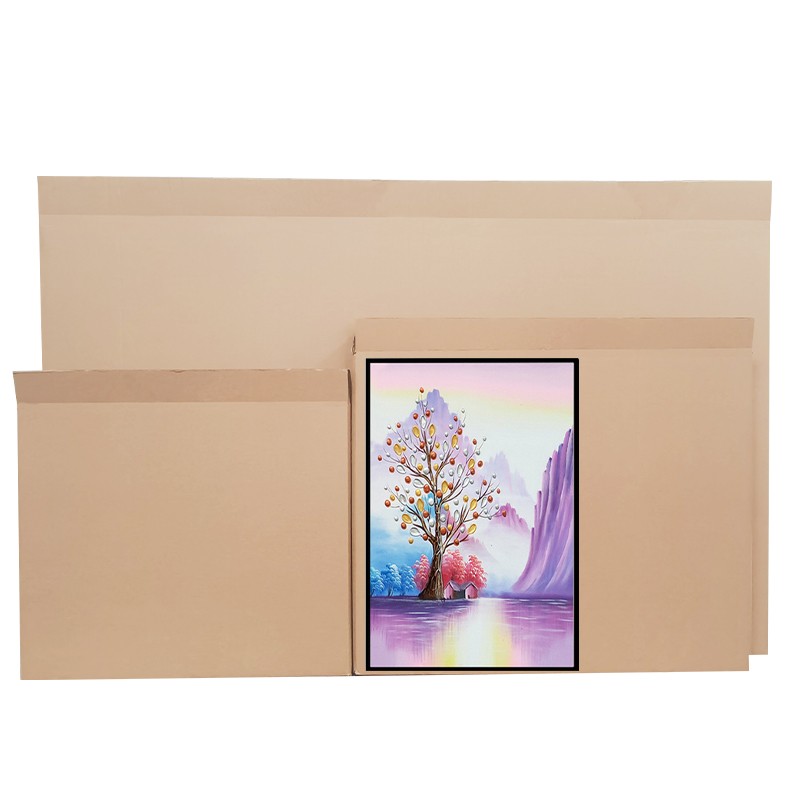 婚纱照相框包装盒扁平正方形装饰画框硬纸壳快递运输油画打包纸箱