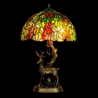 寸麋鹿驼鹿 吉祥寓意 蒂凡尼客厅台灯奢华艺术装饰灯饰