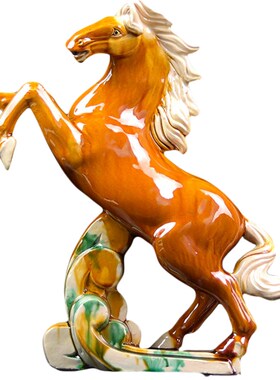中式陶瓷马摆件十二生肖客厅家居电视酒柜工艺品摆设装饰礼品