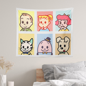 墙面布置温馨 饰背景布 原田治爱卡通挂布挂画挂毯 卧室床头装