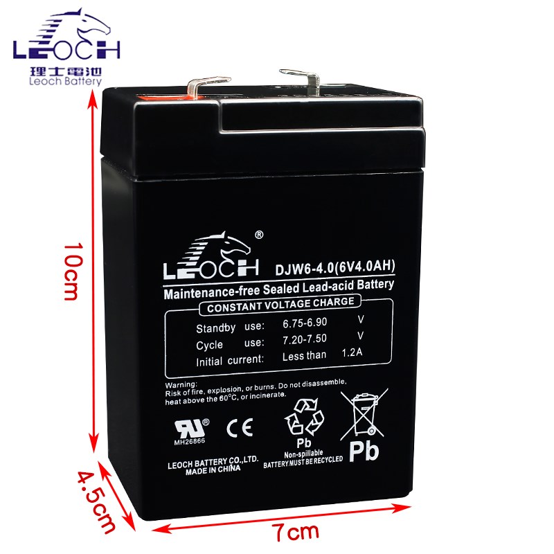 电子称电池四方吊秤DJW6-4.0(6V4AH)百鹰电子吊秤电瓶理士LEOCH