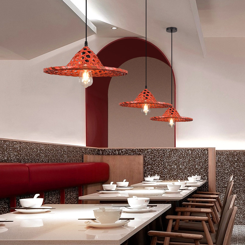 草帽灯罩复古中式田园农家乐院火锅店个性创意竹编织斗笠吊灯,家装灯饰光源,客厅吊灯,淘宝优惠券,粉丝福利购,淘宝优惠卷