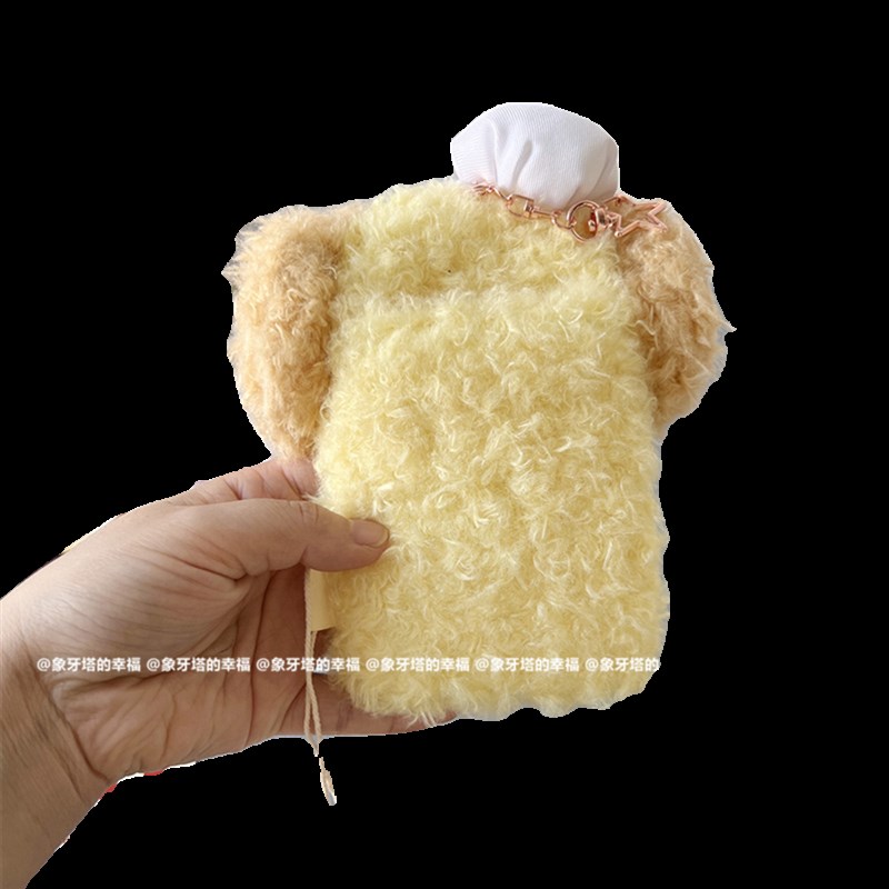 日系可爱卡通厨师小狗饼饼毛绒卡校园饭盒公交卡保护照片挂件