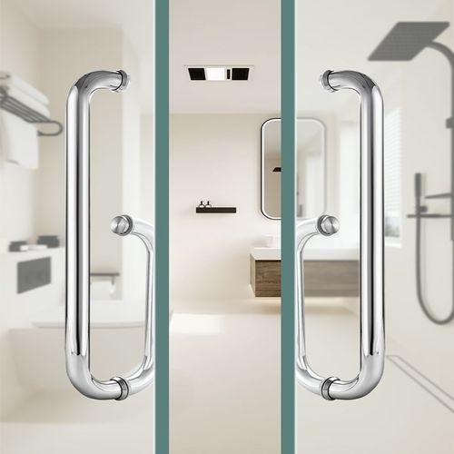 淋浴房拉手浴室卫生间推拉玻璃门移门把手L型铜芯加厚