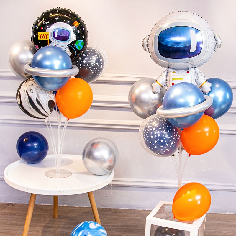 儿童宝宝卡通周岁生日气球派对装饰用品宇航员太空人主题桌飘地飘