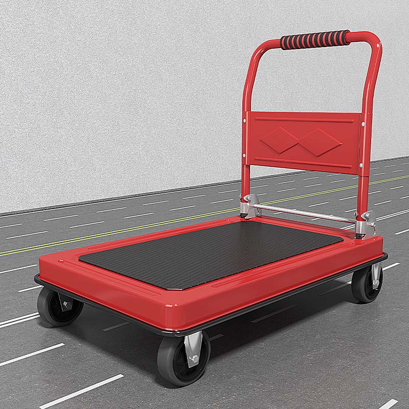 推车加厚钢板平板车手推车搬运车小推车拉货折叠轻便家用办公拖车