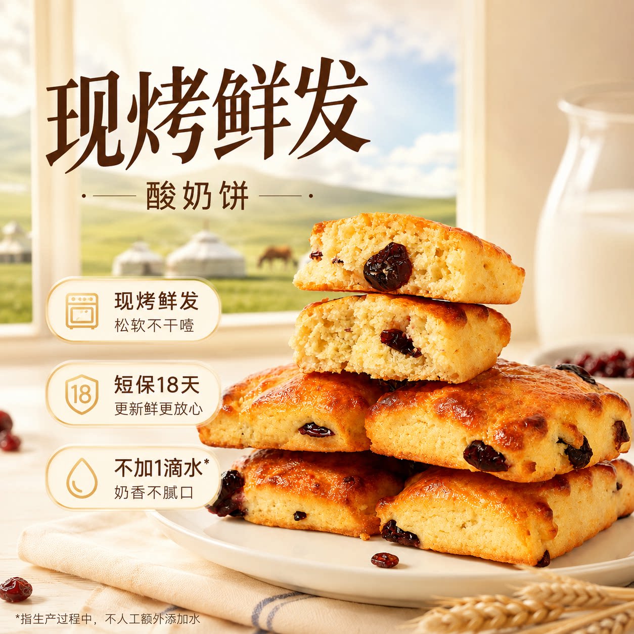 欧若姆内蒙古酸奶饼糕点零食草原酸奶酥饼下午茶现做点心350g