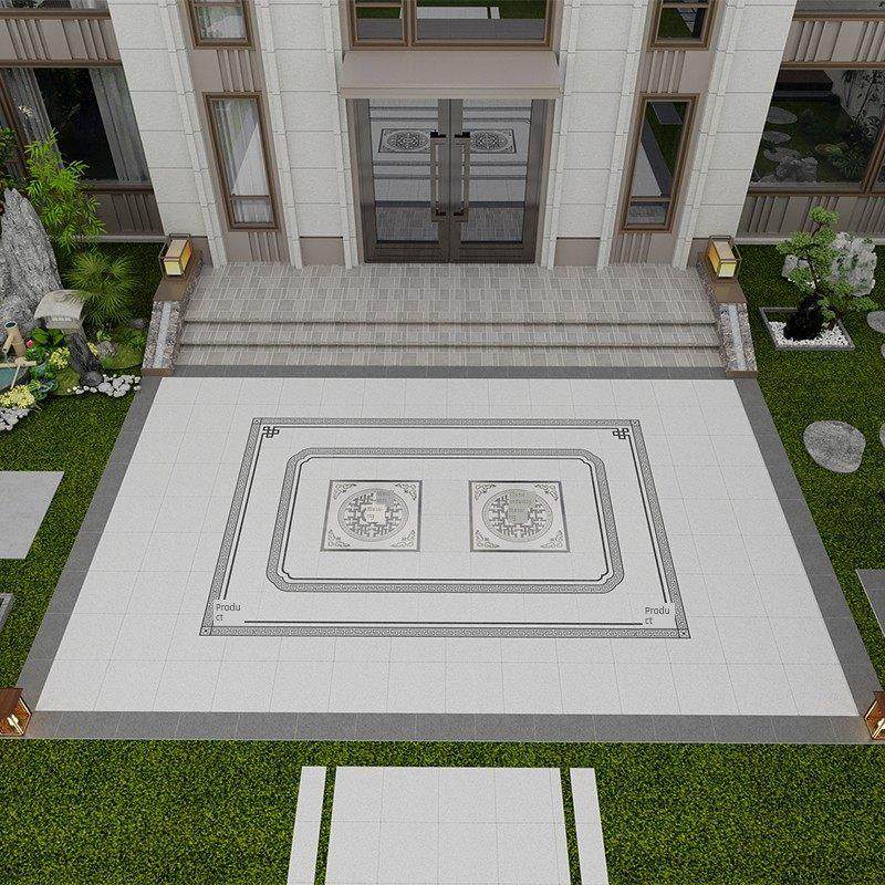 18厚新中式户外庭院地砖3.6x4.8米无限拼花砖别墅门厅院子瓷砖