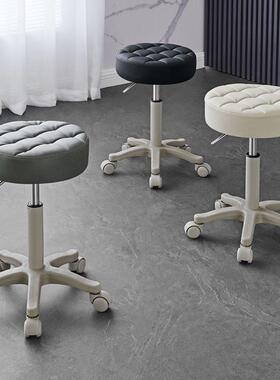 美容院专用凳子旋转升降靠背大工椅滑轮美发美甲理发店家用圆椅子