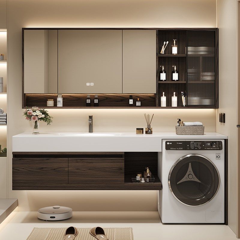 阳台洗衣机一体柜岩板浴室柜组合卫生间洗漱台洗手台洗脸盆池定制,家装主材,浴室柜组合,淘宝优惠券,粉丝福利购,淘宝优惠卷