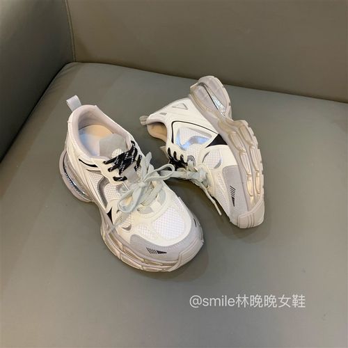 【内增高9cm】林晚晚2025新款春夏厚底复古老爹鞋小个子休闲百搭