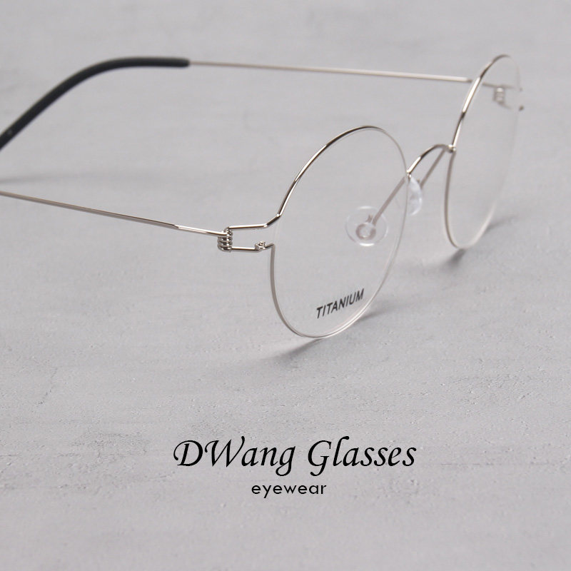 纯钛圆框眼镜男潮复古个性无螺丝超轻细框镜架女文艺民国风配近视