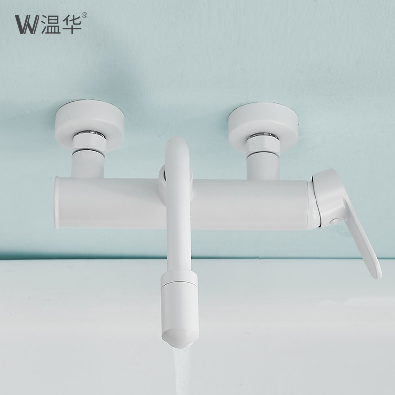 白色入墙式冷热厨房水龙头加长旋转水槽洗菜盆阳台洗衣池家用防溅,家装主材,厨房龙头,淘宝优惠券,粉丝福利购,淘宝优惠卷
