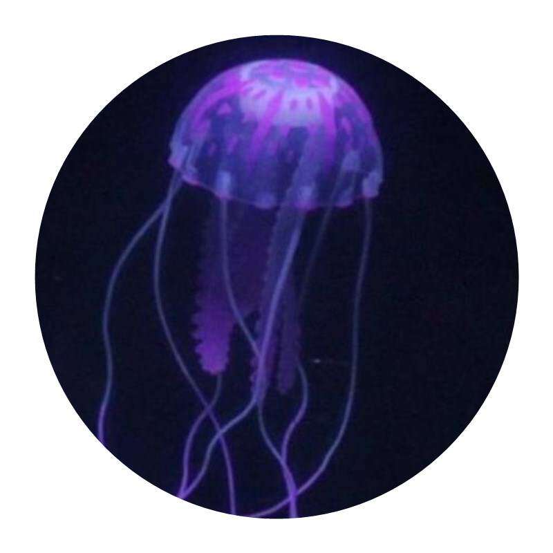 逼真大号鱼缸水母夜光造景灯塔徦漂浮装饰小号水草荧光悬浮迷你