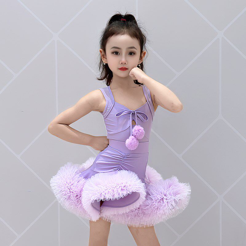 高级少儿拉丁舞服女童2025夏季新款专业表演出比赛练功舞蹈裙套装