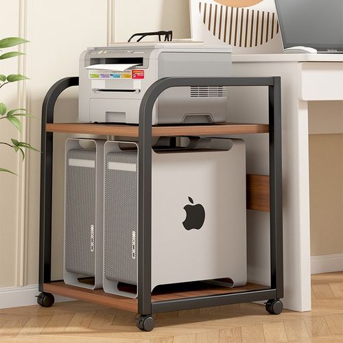 打印机置物架办公室落地放置架可移动主机箱托架家用多层收纳架子