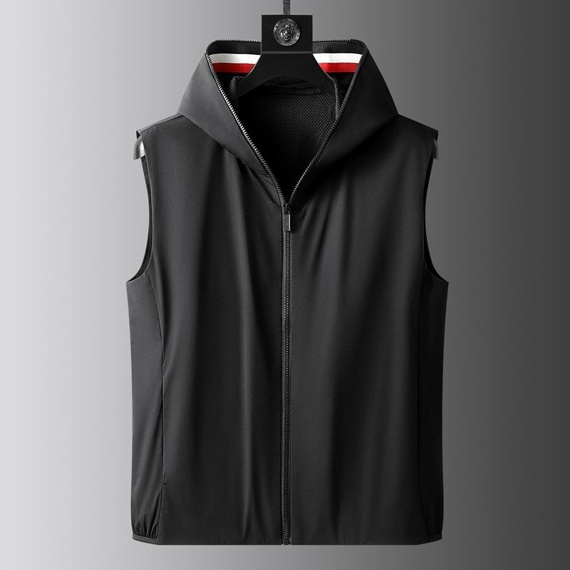 轻奢品质休闲薄款连帽马甲男士时尚修身高端无袖外套男外穿背心帅,男装,常规马甲,淘宝优惠券,粉丝福利购,淘宝优惠卷