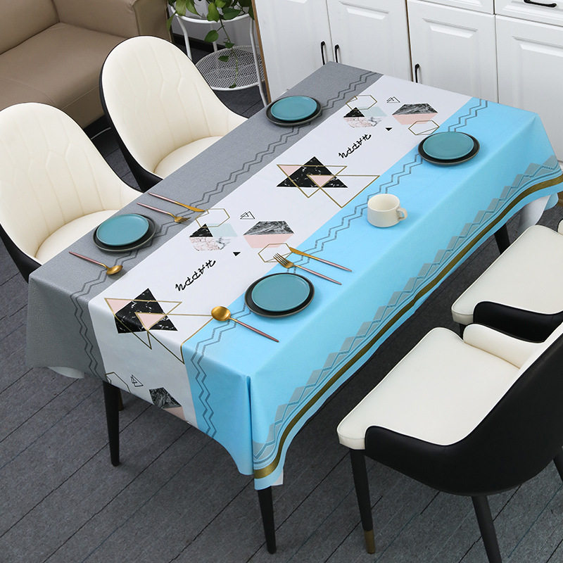 高级感餐桌茶几桌布pc防水防油免洗长方形台布in风书桌学生桌垫