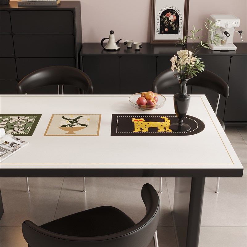 DMF创意氛围感餐桌垫艺术植物动物图案家用桌垫防油防水高级感