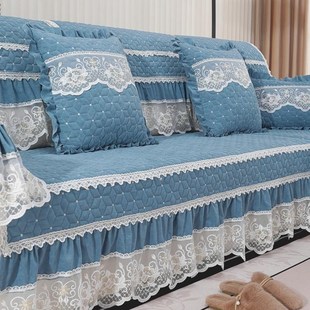 欧式档四季通用沙发垫布艺纯色防滑皮沙发罩盖布贵妃全包