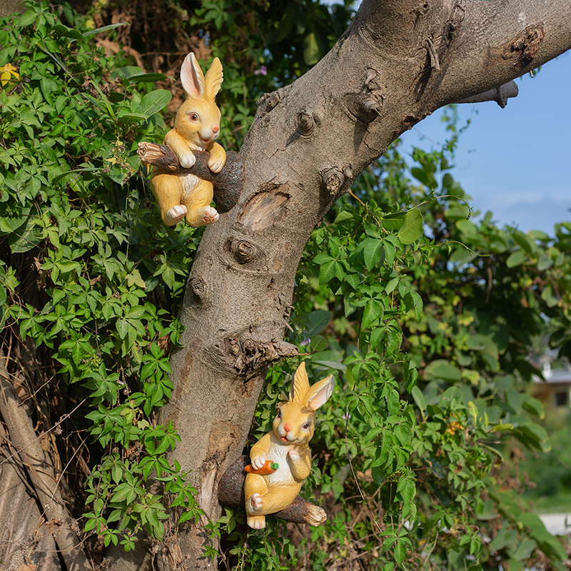 花园装饰窗熊猫挂件 庭院布置造景树上挂饰别墅小院子墙壁