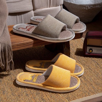 5装亚麻拖鞋女四季20新款室内家居静音防滑家用招待客人拖鞋