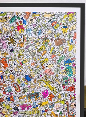 凯斯哈林片拼图相框922m窄边铝合金现代卡纸留白框装裱