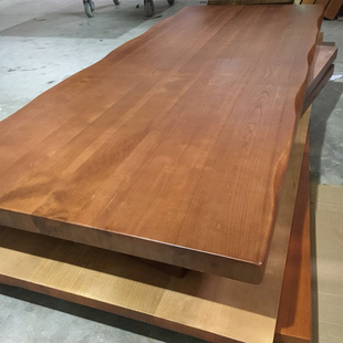 老榆木实木吧台板定制2米长办公桌餐桌楼梯踏板飘窗隔板