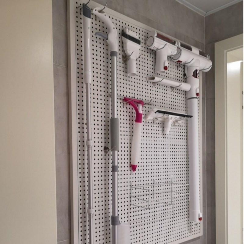 洞洞板带框货架上墙展示架多孔板超市货架挂钩五金工具饰品上