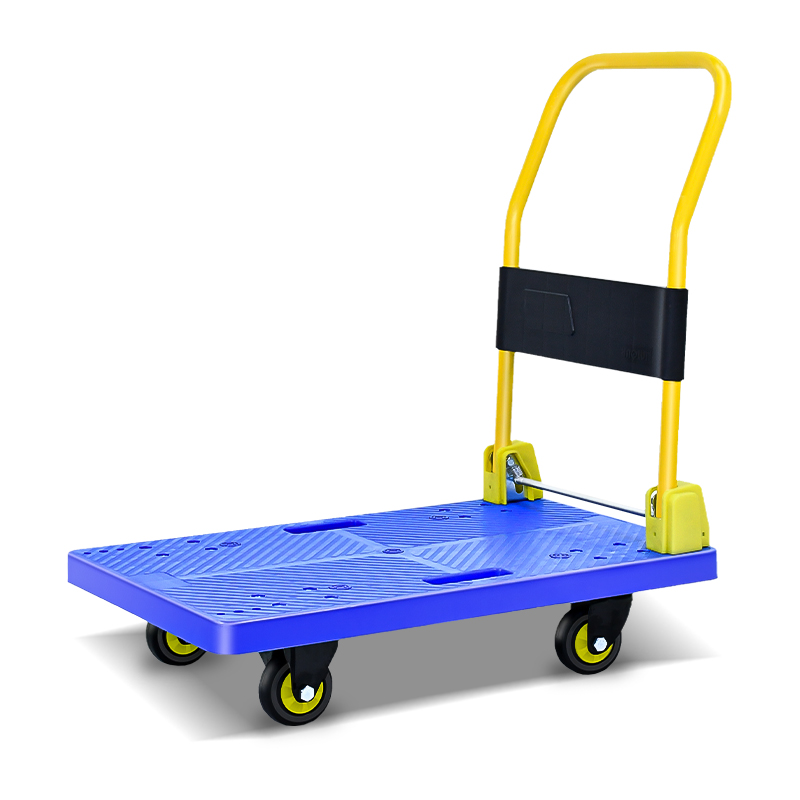 载重手推车拉货平板车小拖车便携折叠家用轻便静音手拉车塑料重型