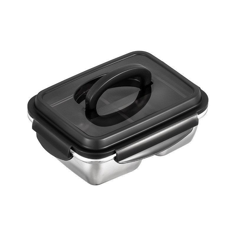 304不锈钢加厚保鲜盒饭盒带盖长方形防漏大容量微波炉加热上班族.