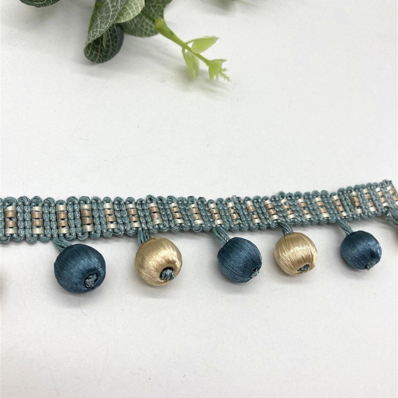 腾川工艺窗帘花边高档短款精致包丝小木珠密度窗帘辅料