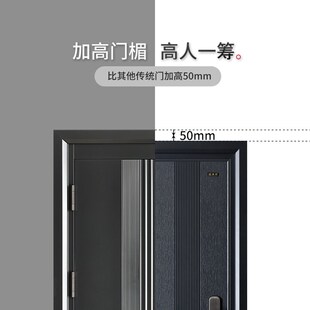 神将甲级防盗门进户门安全门极简家用入户门指纹锁子母门中尚