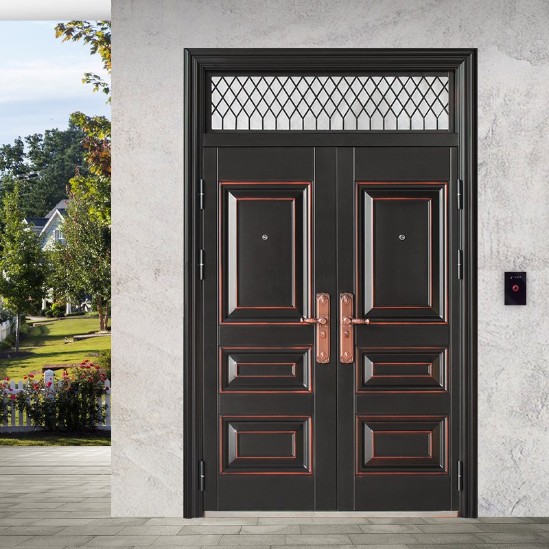 通风防盗门带气窗家用室外农村大门进户入户门庭院对子母门