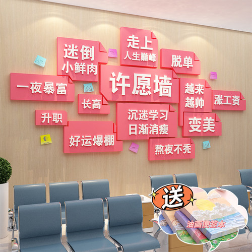 心许愿树儿童医院科室护士站文化墙贴背景心理咨询室装饰布置挂图