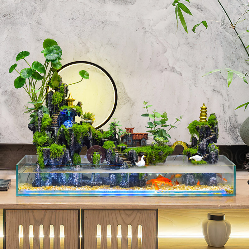 居如家新禅韵流水鱼缸家居装饰送礼别墅会所茶室桌面景观,家居饰品,流水摆件,淘宝优惠券,粉丝福利购,淘宝优惠卷