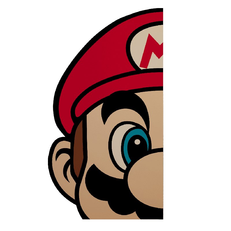 马里奥房间床头背景墙壁面布置装饰男孩卡通儿童卧室贴纸挂画