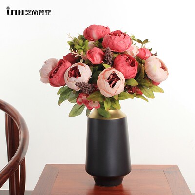 头欧式包牡丹仿真大把束假造婚礼家居客厅装饰