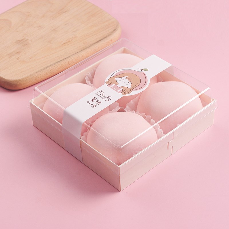 屁桃蜜桃雪媚娘包装盒肉松小贝蛋黄酥盒粒装纸托提拉米苏木盒子