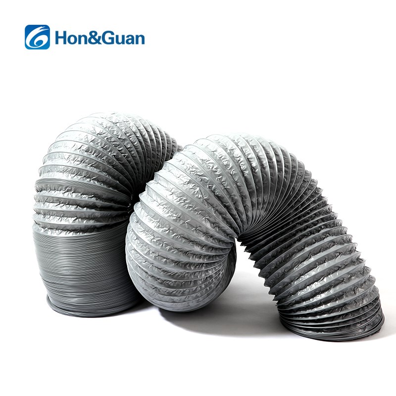 加厚PVC铝箔风管1米伸缩软管排气新风管道防水灰色通风管复合软管