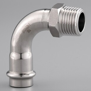 卡压管件外螺纹9度弯头卡接外牙弯壁外丝水管外接