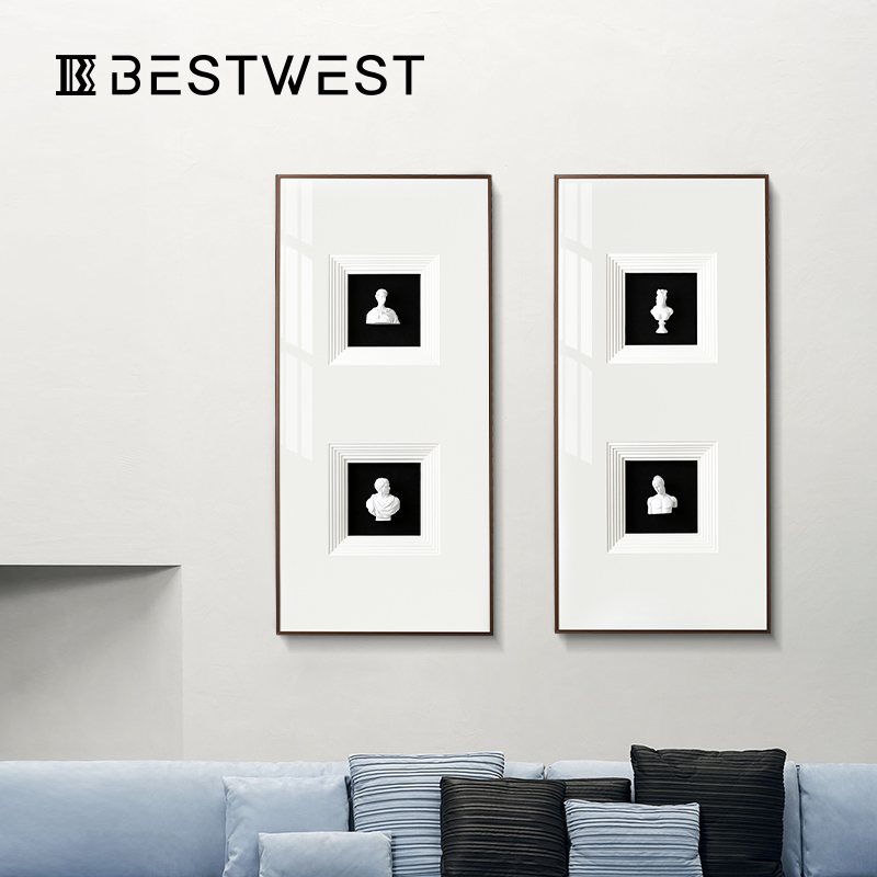 BEST WEST 轻奢立体装饰画客厅沙发背景墙壁挂画古希腊人物玄关画图片