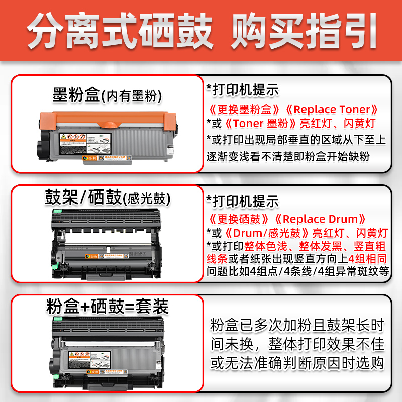 7180dn粉盒适用兄弟激光打印机DCP7180DN可加粉硒鼓可加墨墨粉盒d