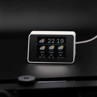 桌面天气时钟闹钟 .寸全彩触屏智能联网电子钟创意科技