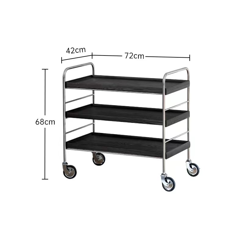 极简不锈钢实木小茶几可边几推车客厅沙发边角几边柜金属餐车