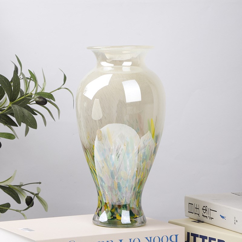 新国风插花纯手工琉璃花彩色玻璃水培插花花器花瓶装饰品摆件