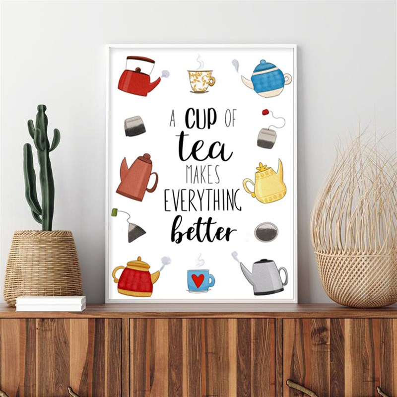 装饰有框挂画墙壁画酒吧咖啡厅茶楼店茶叶TE茶道茶馆英文海报