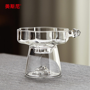美斯尼玻璃茶漏茶滤高档泡茶过滤器茶叶过滤网公道杯滤网茶隔茶具