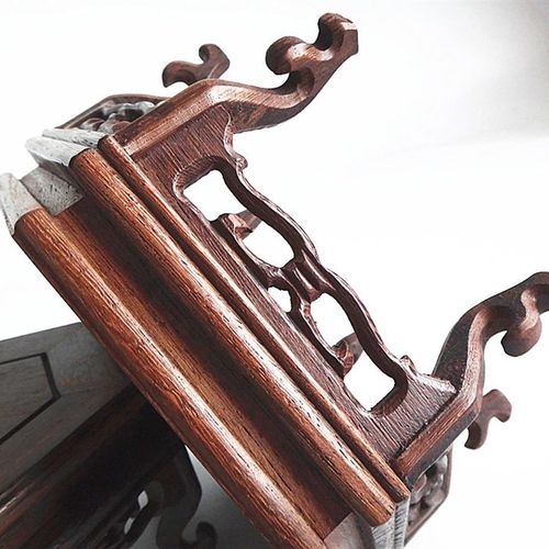 红木雕工艺品鸡翅实木六边圆形几鱼缸瓶盆景奇石底座架